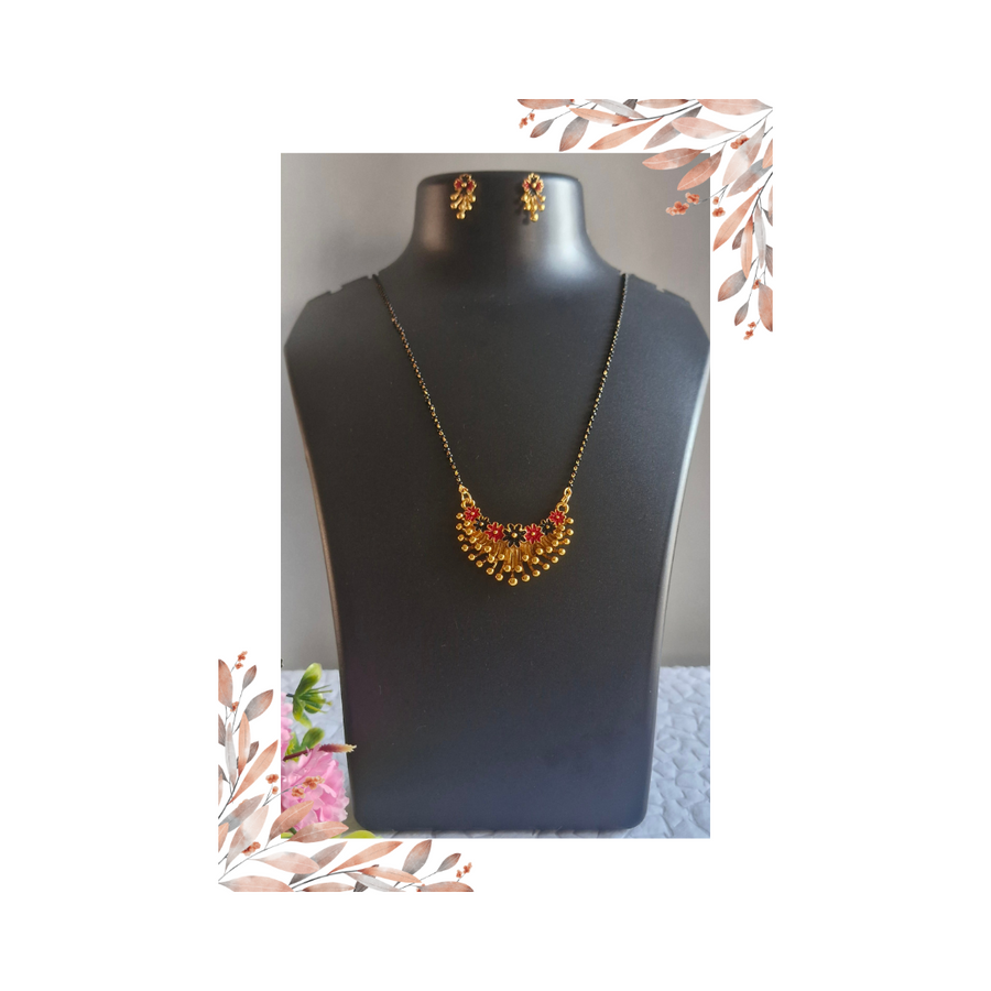 Elegant Mangalsutra Chandrakor design with Ear Ring