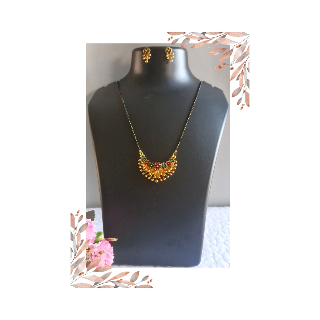 Elegant Mangalsutra Chandrakor design with Ear Ring